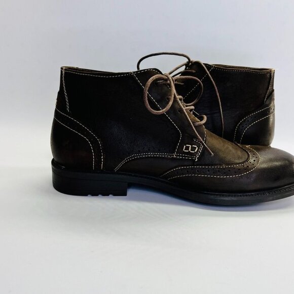 English Laundry Mens Chuck Size 10.5 Ankle Boots Brown Leather Wingtip EL2504B - Picture 7 of 15